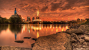 St Boniface Bridge orange sunset desktop