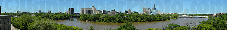 Winnipeg panoramic summer image of downtown & the Forks