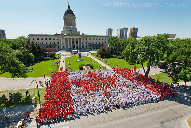 Winnipeg Living Flag stamp photo by Dan Harper