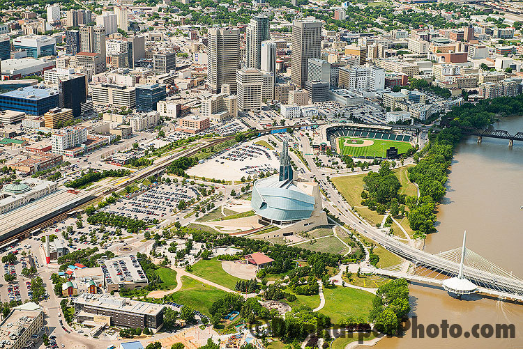 Aerial stock photography of Winnipeg